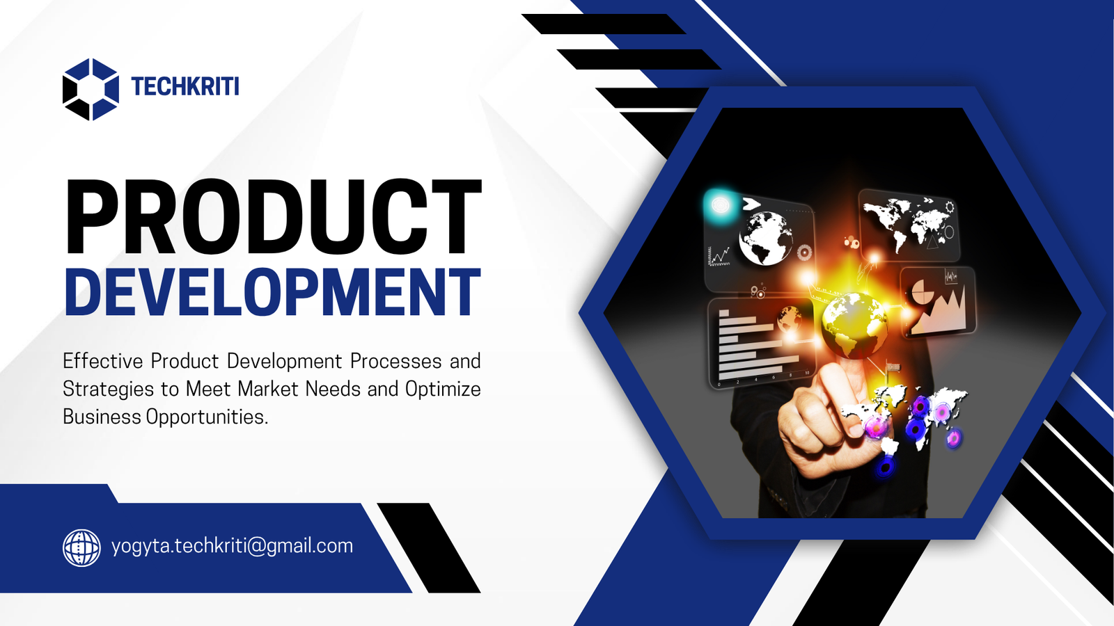 Home blue and black modern product development presentation